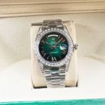 ROLEX Day-date Replica with Green Dial Citizen 8215 Movement 41MM Green Dial Watch with Diamonds